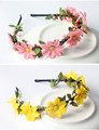 9Colors New Bohemian Daisy Hairbands Girl Women Kids Fabric Flower Hair Wreath Summer Holiday Beach Wedding