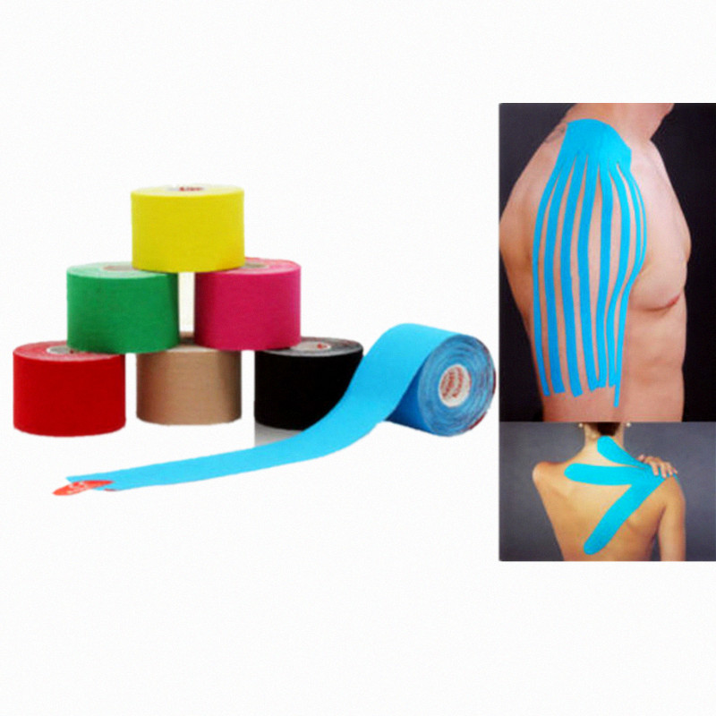 Image of Muscle Tape 5cm x 5m Sports Tape Kinesiology Tape Cotton Elastic Adhesive Muscle Bandage Care Physio Strain Injury Support