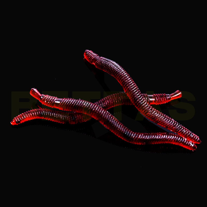 Image of 100Pcs 4.5cm Simulation Earthworm Worms Bloodworm Artificial carp Fishing lures Tackle Soft Bait Lifelike Fishy Smell Red fish