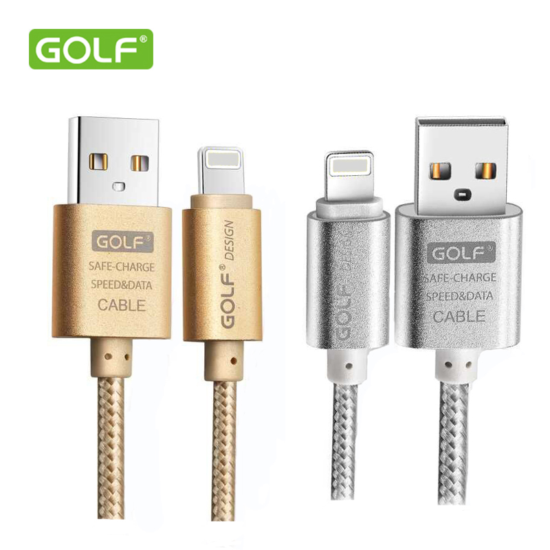 Image of Original Golf Metal Braided Wire 1M 1.5M 2M 3M Sync Data Charger Cable for iPhone 5 5s 6 plus s ipad 4 5