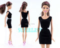 3 Pcs 1 x Mini Sleeveless Dress Classic Black Wedding Party Gown 2 x Copy Crystal