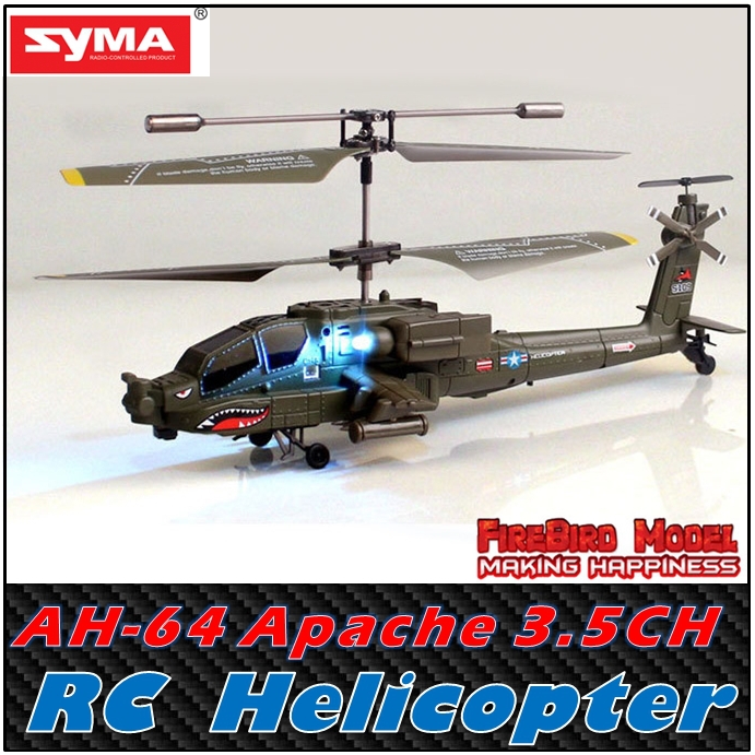 SYMA S109G AH 64 "Apache" 3.5CH Indoor RC Helicopter , Radio remote