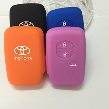 silicone key protection cover for TOYOTA Camry Highlander Prado Crown Land Cruiser Prius Aqua Hilux Rav4