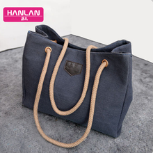 2016 New Women Large Capacity Handbags Fashion Simple Casual Canvas Package Ladies Shoulder Bag Lady Big