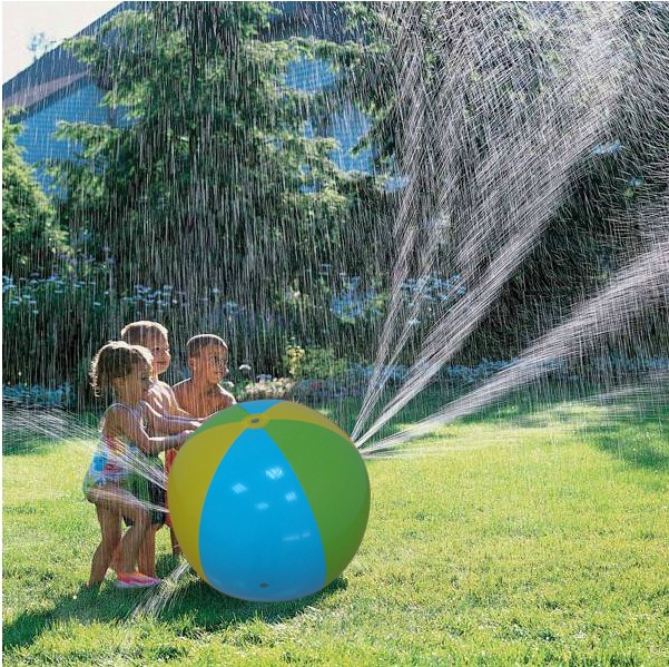 Inflatable Water Spray Ball 65cm Sprinkler Balloon Toy Outdoor Garden Beach Game 