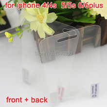 High Quality PET HD Clear Anti Scratch Screen Protectors Front+Back Screen guard Protective Film for iPhone 4 4G 4s