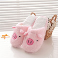Durable Fashion Home Anti slip Slippers Shoes in Autumn Winters Lovely Pig Home Floor Soft Stripe
