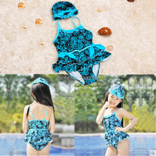 IMAKA Baby Swimsuit girls swimwear moda praia infantil Costume Tankini Swimwear Bathing Hat Cap For Girls
