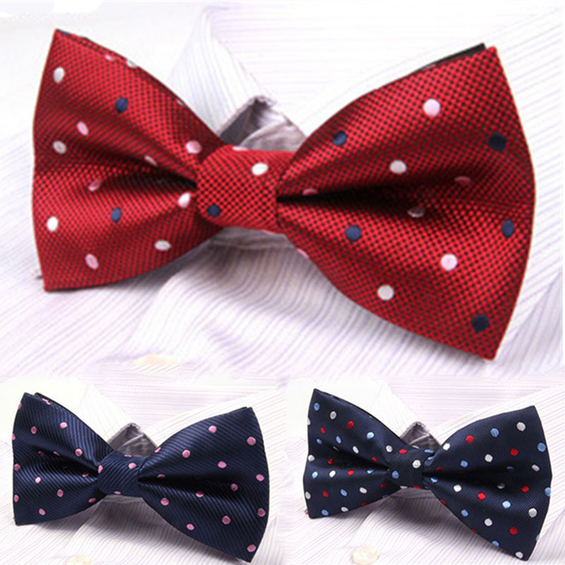 Image of Newest Polyester Men's Bow Tie Brand Male Polka Dot Bowtie Necktie Business Wedding Neckties Bowtie Vestidos Gravata Borboleta