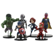 Marvel Avengers 2 Age of Ultron Hulk Black Widow Vision Ultron Iron Man Captain America Action Figures Model Toys 6pieces/set