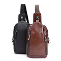 2016 100 Cowhide Genuine Leather Black Red Zipper Chest Diagonal Package Shoulder Tote Messenger Men Business
