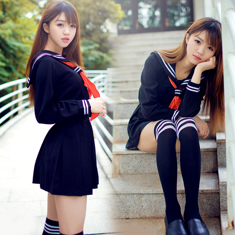 Японский матросский костюмчик аниме косплей костюм, Девушки ученик средней школы равномерное, С длинными рукавами JK равномерное сексуальная одежда(China (Mainland))