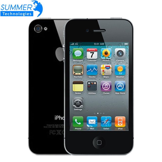 Оригинальный Разблокирована Apple iPhone 4 Сотовые Телефоны IOS GPS WIFI 3.5 дюймов IPS Экран 8 ГБ/16 ГБ/32 Г используется Телефон