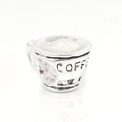 Image of NEW!!Retail Free Shipping 1Pcs Jewelry Silver Bead Charm European Silver " Coffee Cup " Bead Fit Pandora BIAGI Bracelet H9