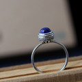Free shipping 925 sterling silver jewelry elegant classical style natural lapis lazuli rings for women best