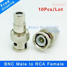 10pcs BNC Male to RCA Female Coax Cable Connector Adapter F/M Coupler for CCTV Camera
