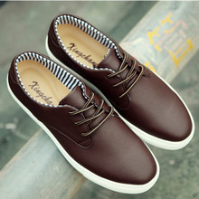 Brand Style Casual Low Top Men Flats Boots Fashion Solid Lace Up Genuine Leather Shoes Breathable Ankle Office Shoes Big Size