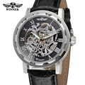 T Winner Men s Watch Mechanical Hand wind Fashion Leather Strap Crystal Analog Stylish Best Wristwatch