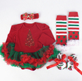 Christmas Baby girl clothes autumn baby girl set long sleeve clothing 4pcs tutu dress romper shoes