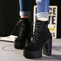 Women s Shoes Suede Fashion Platform Closed Toe Chunky Heel 13cm Bootie Comfort Boots Black Beige