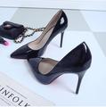 2017 Spring High Heel Pumps Shoes Classical Thin Heel Pointed Toe Leather Party Office Shoes 10