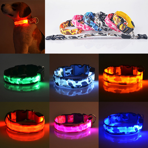 Image of 2015 New Pets Dog LED Lights Leopard Flash Night Safety Waterproof Collar Adjustable 63ID