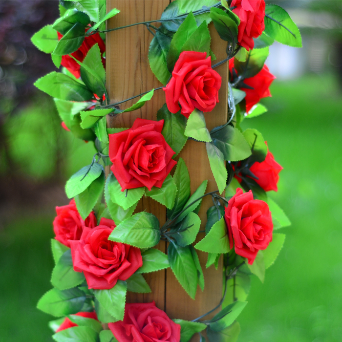 Image of 1PC Silk Rose Flower Fake Artificial Ivy Vine Hanging Garland home Wedding Decor