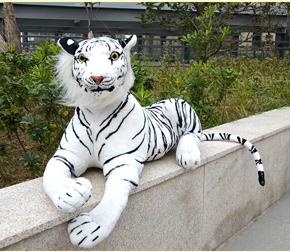 large stuffed white tiger