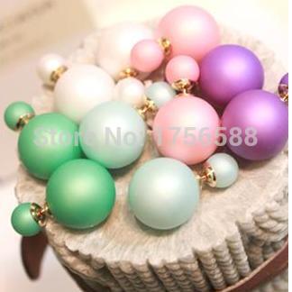 Image of fashion hot selling matte earrings paragraph 2016 on both sides imitation pearl Atmospheric imitation pearl earrings large
