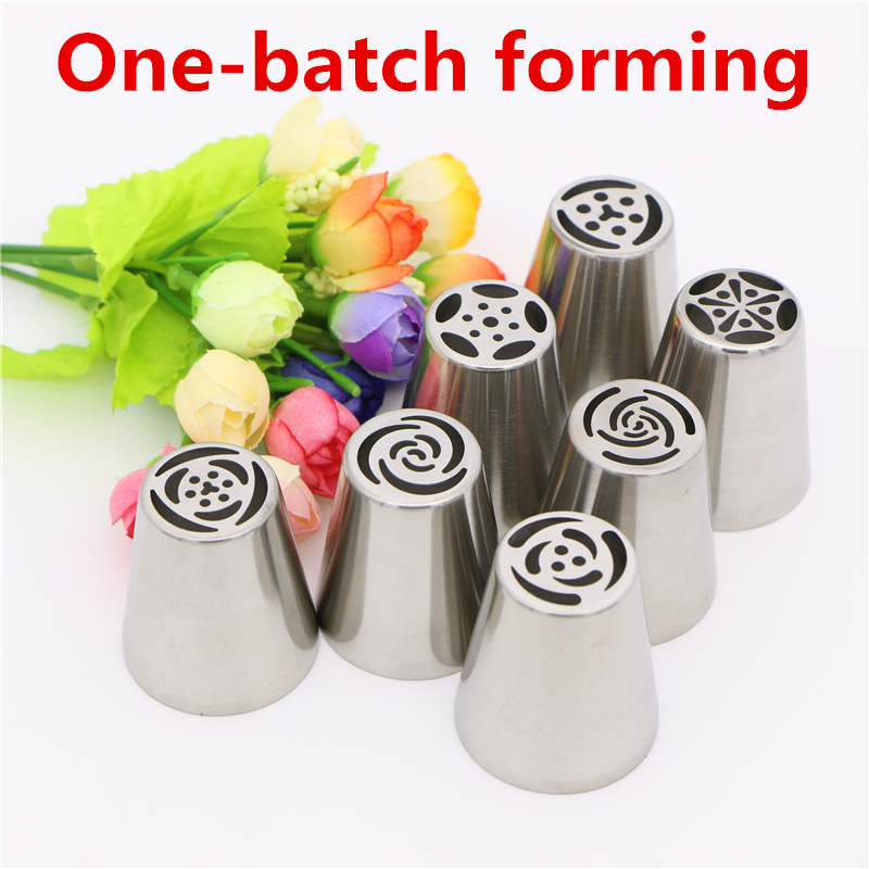 Image of Russian Tulip Nozzles 7Pcs/Set Stainless Steel Icing Piping Nozzles Cakes Cupcakes Rose Flower Pastry DIY Cake Decorating Tips