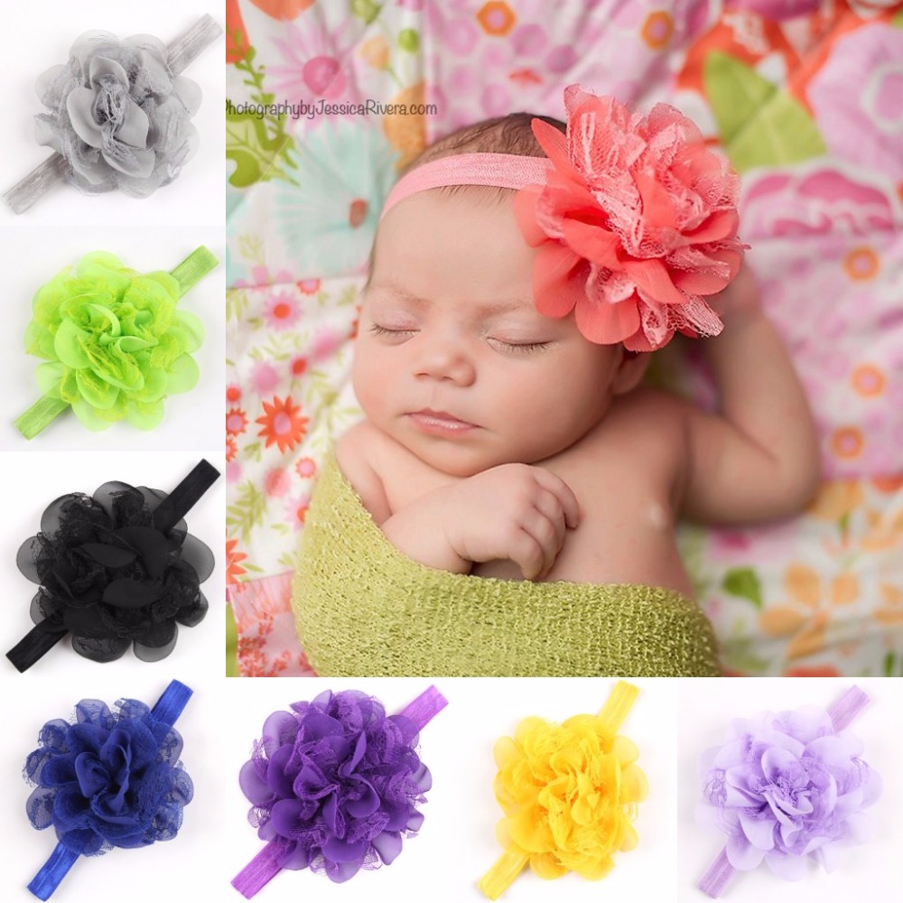 Image of fascinator bebe menina flower Headbands baby headband girls headwear newborn toddler hair band