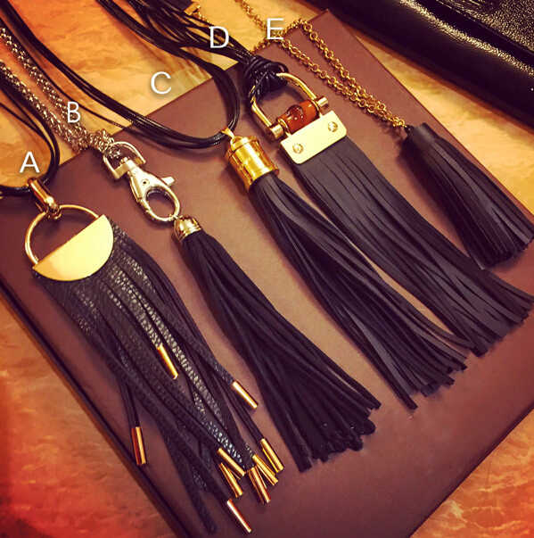 Image of Bohemia Style Women Long Necklaces High Quality Alloy Leather Tassels Necklaces & Pendants garment accessories