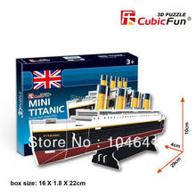 Mini Titanic CubicFun 3D educativo de papel y EPS modelo Papercraft adorno casero para el regalo navidad