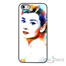 Audrey Hepburn Painted Art back skins mobile cellphone cases cover for iphone 4/4s 5/5s 5c SE 6/6s plus ipod touch 4/5/6