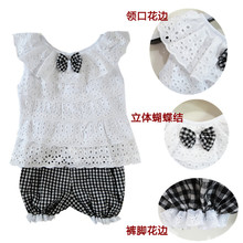 Kids Clothing Set New Summer Lace Children Girl Clothes Set T Shirt And Lattice shorts Pants