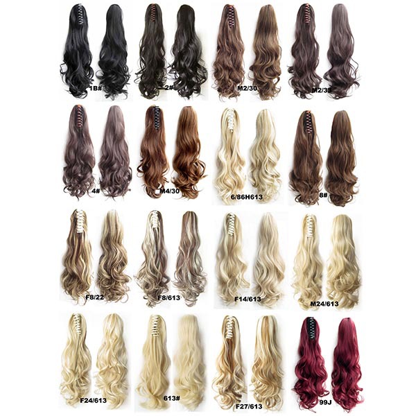 Image of 22" 180g Claw Pony tail Ponytail Clip In On Hair Extension Wavy Curly Style 20 Colors JACEN HAIR