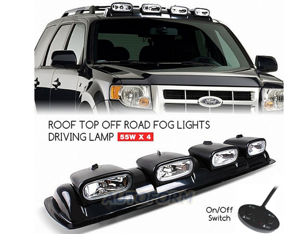 38 Car Roof Light Bar 4 Spot Lamps 55w Daytime Running