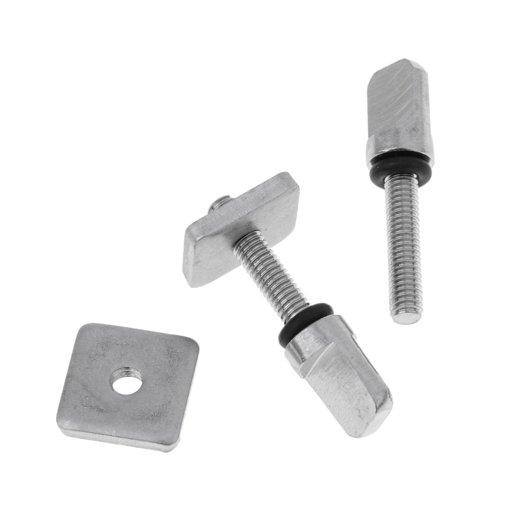 10x Stainless Steel Fin Screw and Plate Set Tool for SUP Longboard Surfboard 