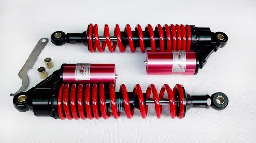  340mm RFY Air Shock Absorbers For Yamaha VMAX Suzuki GS500 Honda CB 500 Red
