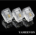 Hot 20 Pcs 6P2C 2 Pins RJ11 Modular Plug Network Cable Connector