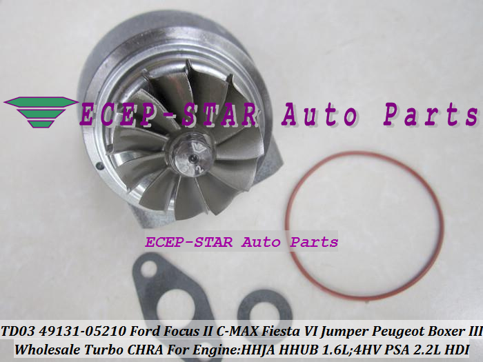 Turbo Cartridge CHRA Core TD03 49131-05210 Turbocharger For Ford Focus II C-MAX Fiesta VI HHJA HHUB 1.6L Jumper Peugeot Boxer III 4HV PSA 2.2L HDI (6)