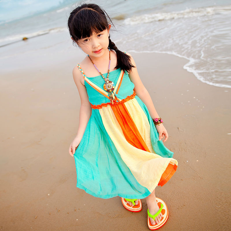 FREE SHIPPING new 2015 vestidos girl dress casual dress for mom and daughter beachwear