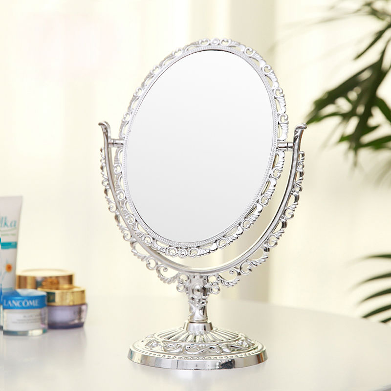 2015Professional makeup mirror compact cosmetic mirror lady's Double Sided alloy metal table dresser desktop espelho bath mirror
