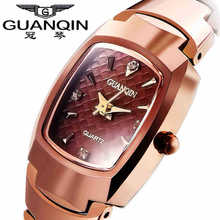 Top Brand Luxury GUANQIN Tungsten Steel Quartz Watch Waterproof Dress Women Watch Fashion Casual Lady Wristwatch Relojes