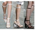 Unique Design!2014 T-stage Catwalk Show Belt Thick Heel High-heeled