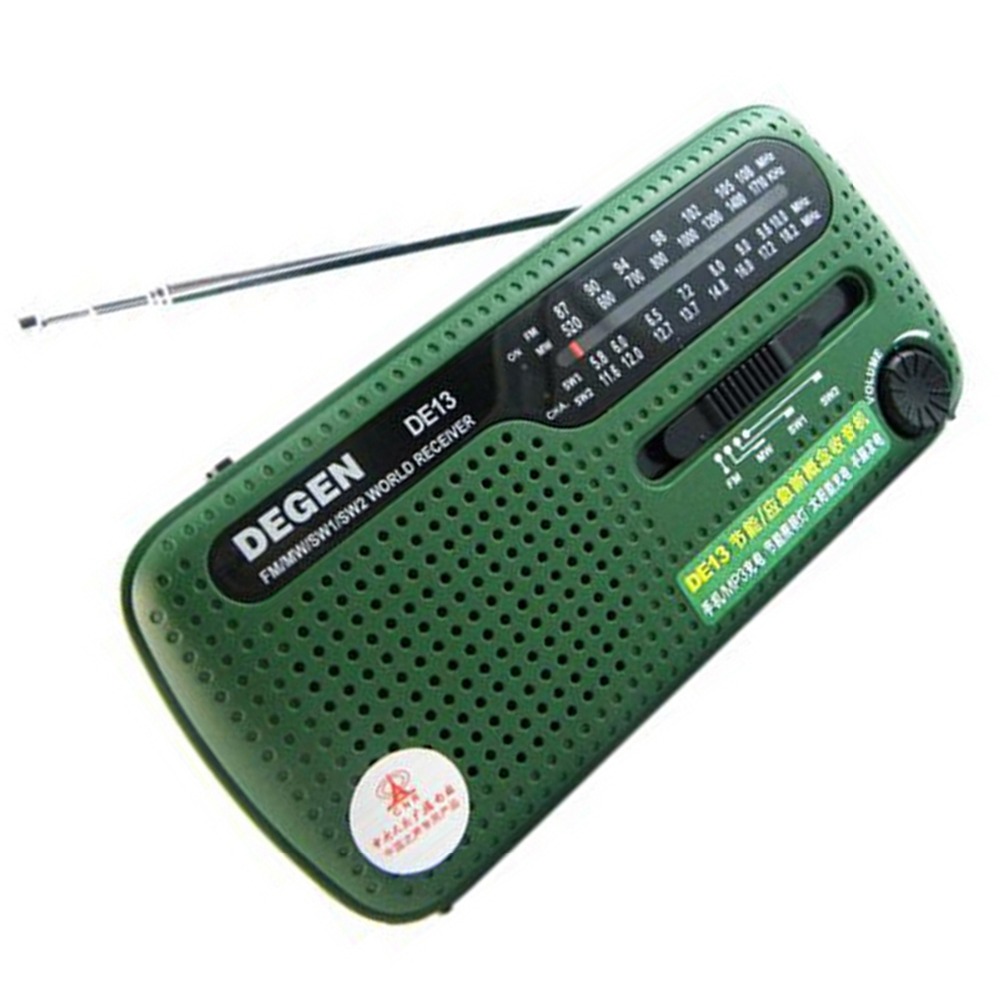 Degen Portable Mini FM Radio DE13 FM MW SW Crank Dynamo Solar Emergency Radio World Receiver A0798A Degen Portable Mini FM Radio DE13 FM MW SW Crank Dynamo Solar Emergency Radio World Receiver A0798A