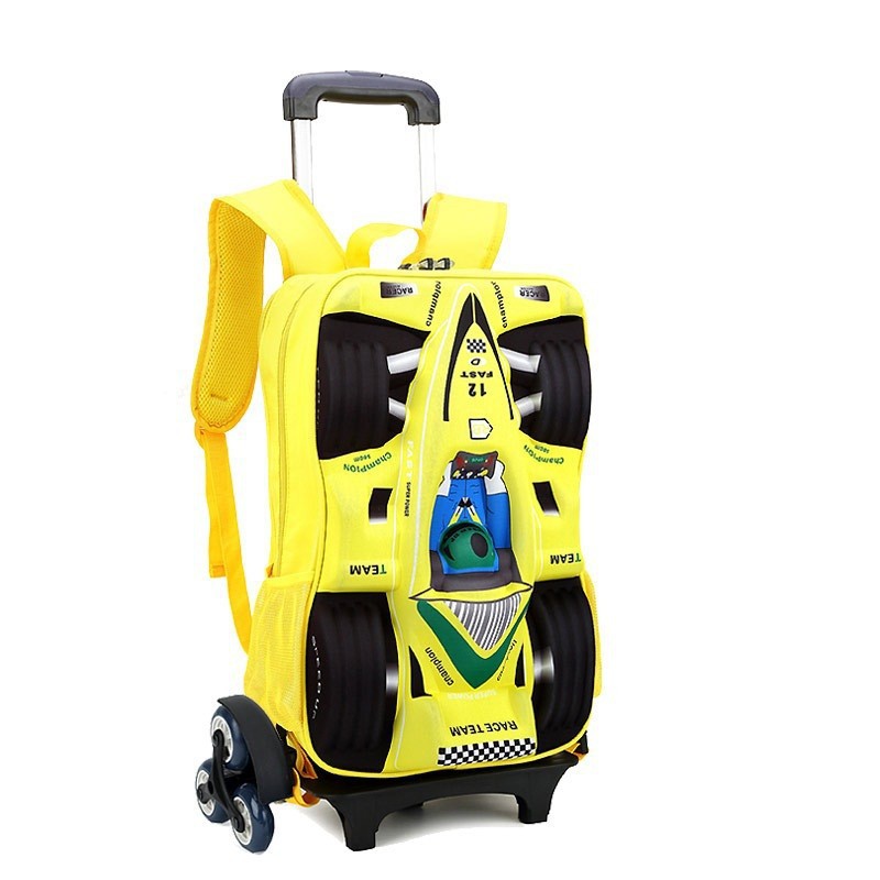 Travel-trolley-backpack-wheels-school-bag-detachable-children-Rolling-Backpack-climb-stairs-rod-bag-rolling-yellow