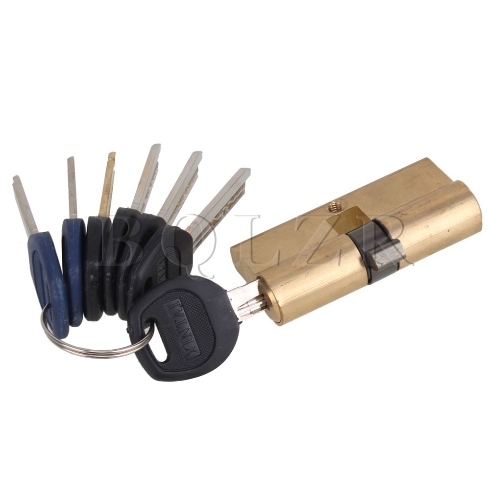 BQLZR Solid Brass Lock Tumbler Cylinder Euro Profile Pin Turn Snib Satin Finished 65mmin Locks