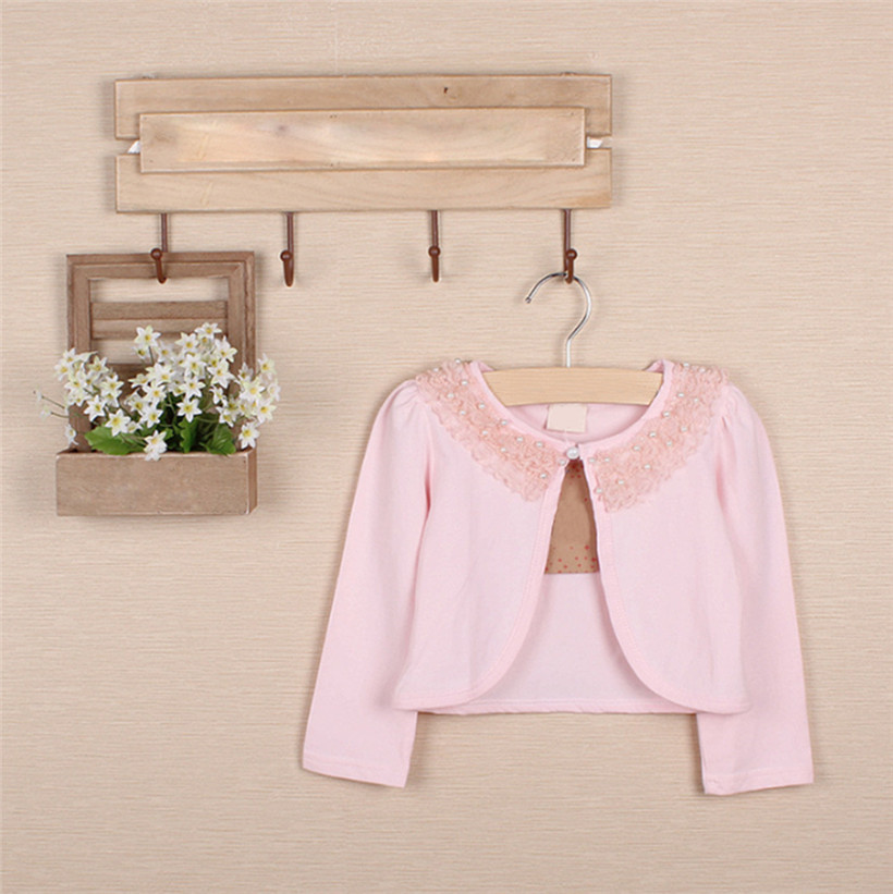 Ivory//Pink Bolero Shrug Short Cardigan for Bridesmaids//Flower Girls and Parties