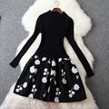 2016 New Women Printed Flower Dress Sleeveless Mini One Piece Dress Casual Slim Korea College Vintage